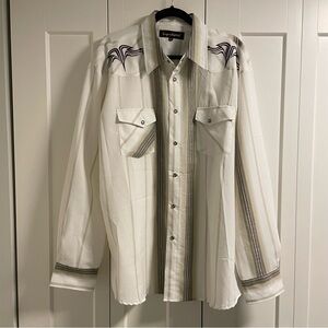 Y2K Vintage Liquidwest Western Cowboy Long Sleeve Tribal Button Down Shirt